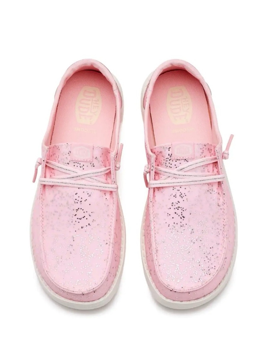 Hey Dude Kids Pink Glitter Slip-Ons Sz 3 NEW NWT LAST PAIR
